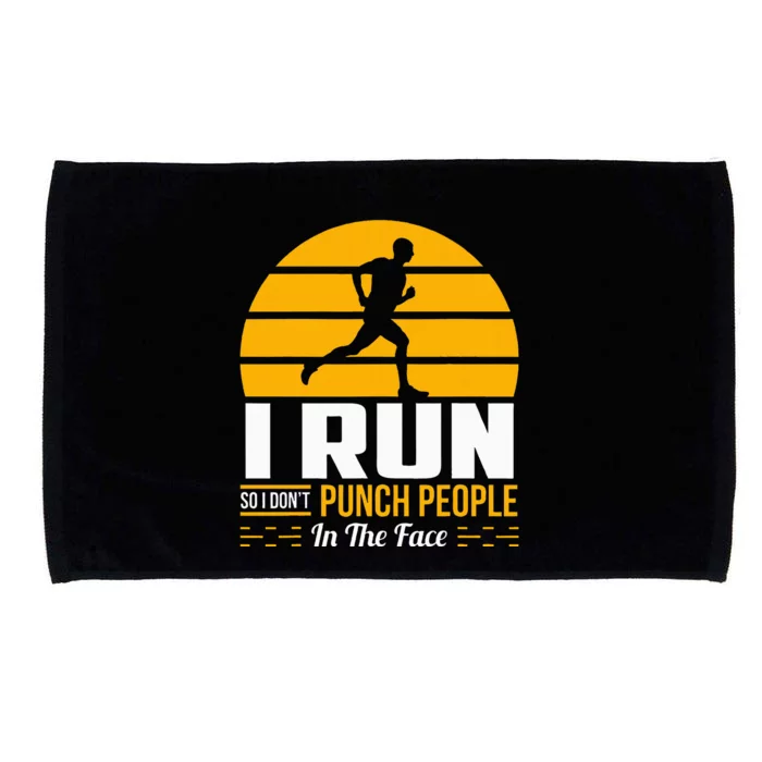 Runner Gift Funny Running Marathon Sport Sarcastic Gift Microfiber Hand Towel