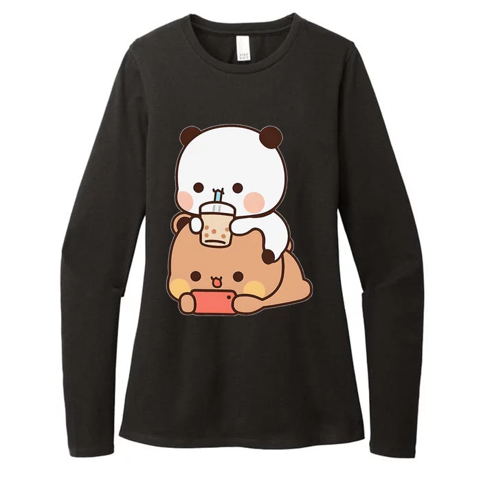 Romantic Gift For Her Bubu Dudu Bubble Tea Fleece Couples Womens CVC Long Sleeve Shirt