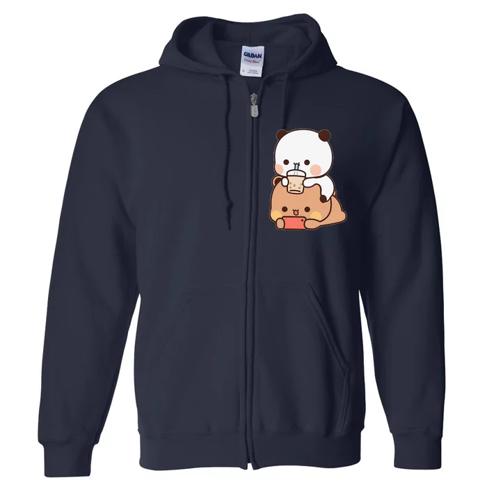 Romantic Gift For Her Bubu Dudu Bubble Tea Fleece Couples Full Zip Hoodie