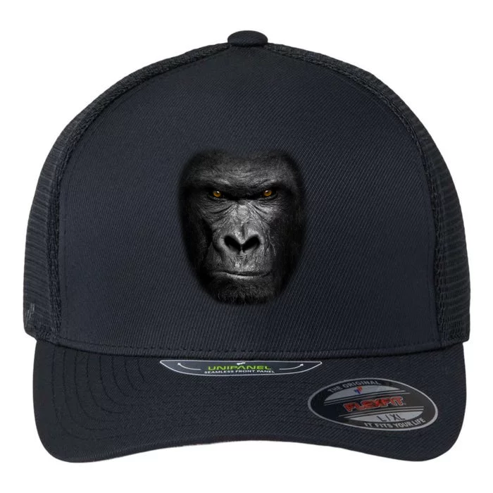 Realistic Gorilla Face Flexfit Unipanel Trucker Cap