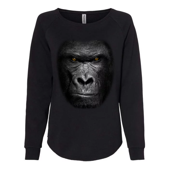 Realistic Gorilla Face Womens California Wash Sweatshirt