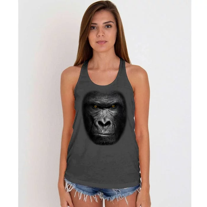 Realistic Gorilla Face Women's Knotted Racerback Tank