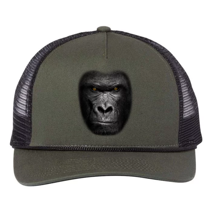 Realistic Gorilla Face Retro Rope Trucker Hat Cap