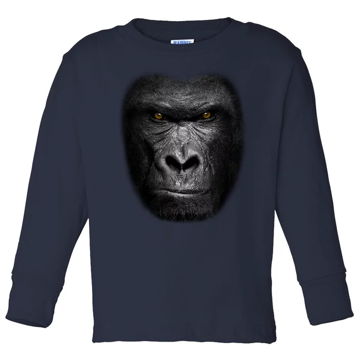 Realistic Gorilla Face Toddler Long Sleeve Shirt