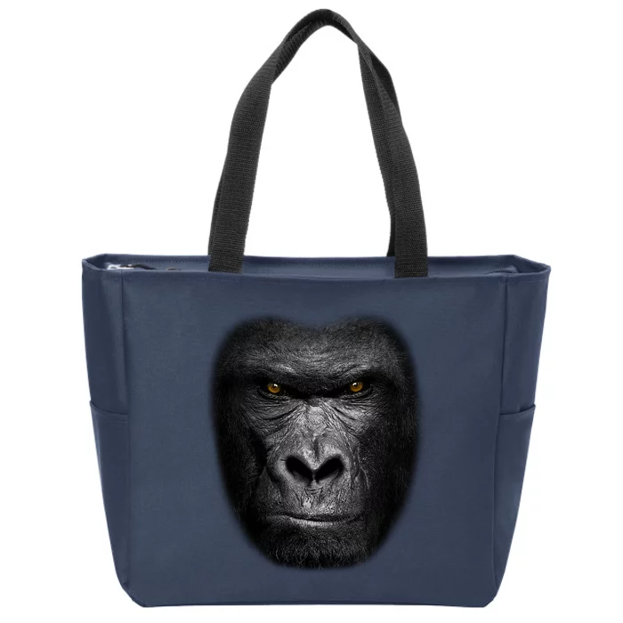 Realistic Gorilla Face Zip Tote Bag