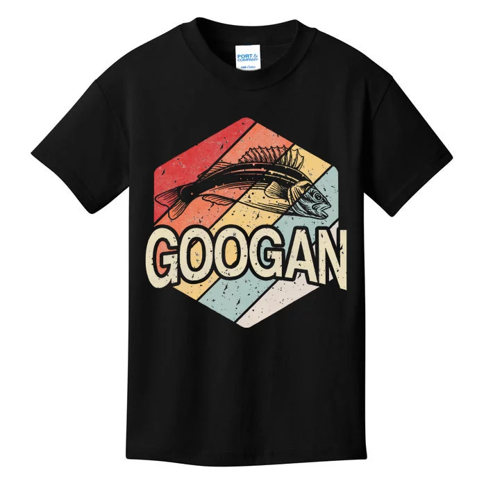 Retro Googan Fish Fishing Vintage Sunset Kids T-Shirt