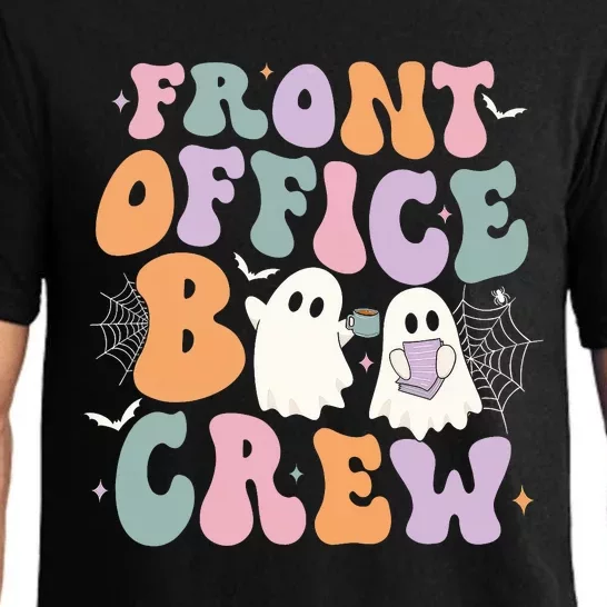 Retro Groovy Front Office Boo Crew Ghost Halloween Costume Pajama Set