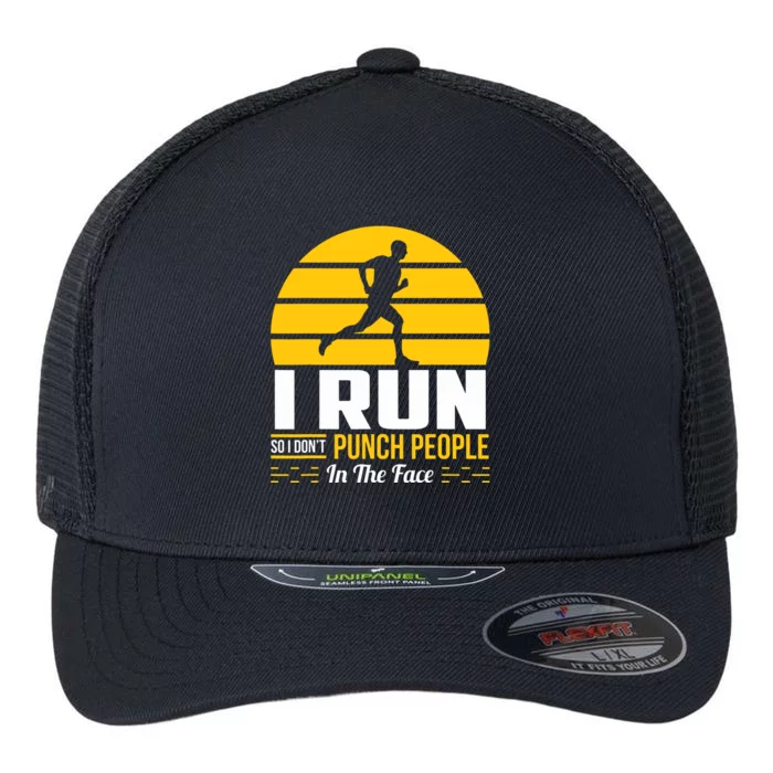 Runner Gift Funny Running Marathon Sport Sarcastic Gift Flexfit Unipanel Trucker Cap