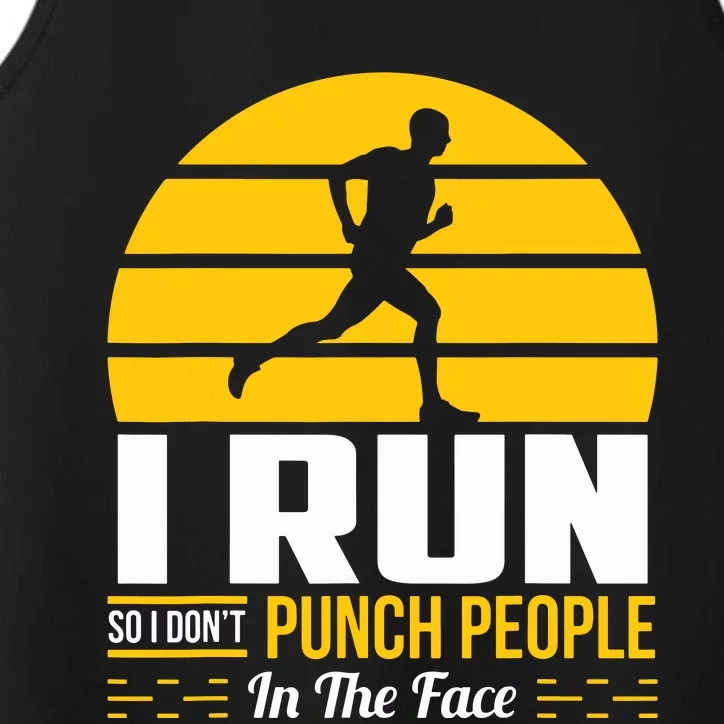 Runner Gift Funny Running Marathon Sport Sarcastic Gift Performance Tank