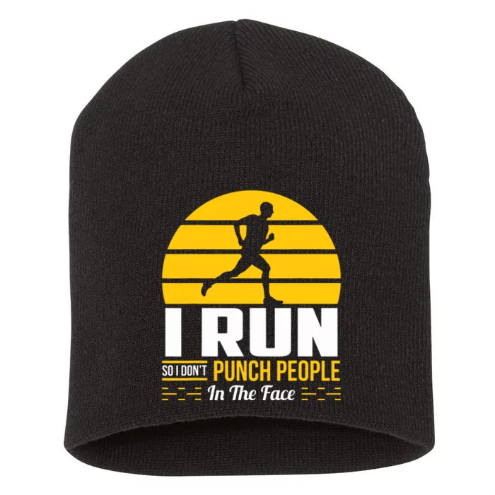 Runner Gift Funny Running Marathon Sport Sarcastic Gift Short Acrylic Beanie