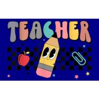 Retro Groovy Funny Math Teacher Happy 100 Days Of School Gift Bumper Sticker