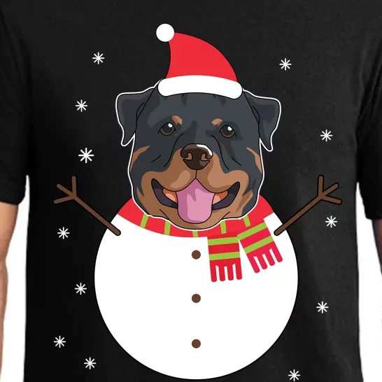 Rottweiler Gift Funny Snow Christmas Top Pajama Set