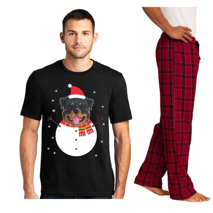 Rottweiler Gift Funny Snow Christmas Top Pajama Set