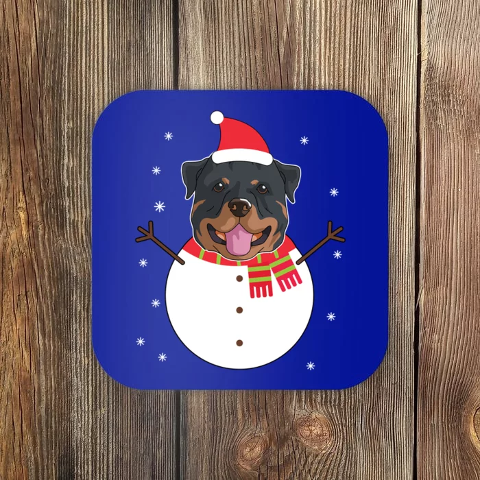 Rottweiler Gift Funny Snow Christmas Top Coaster