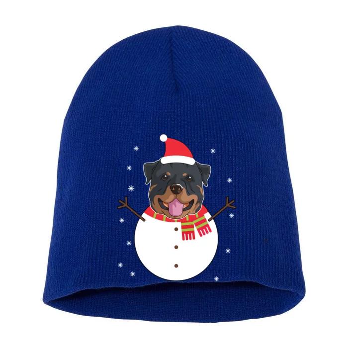 Rottweiler Gift Funny Snow Christmas Top Short Acrylic Beanie