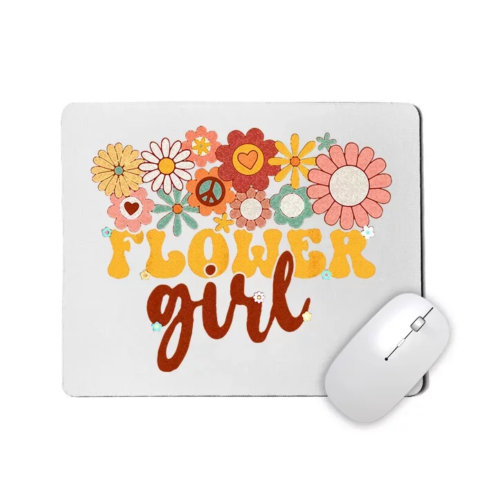 Retro Groovy Flower Girl A Bridesmaid Proposal Women Girl Mousepad