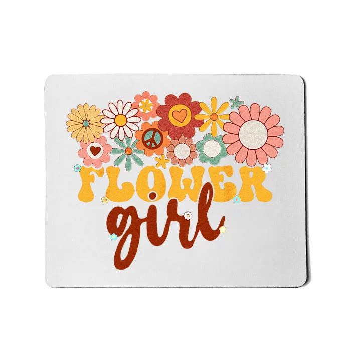 Retro Groovy Flower Girl A Bridesmaid Proposal Women Girl Mousepad