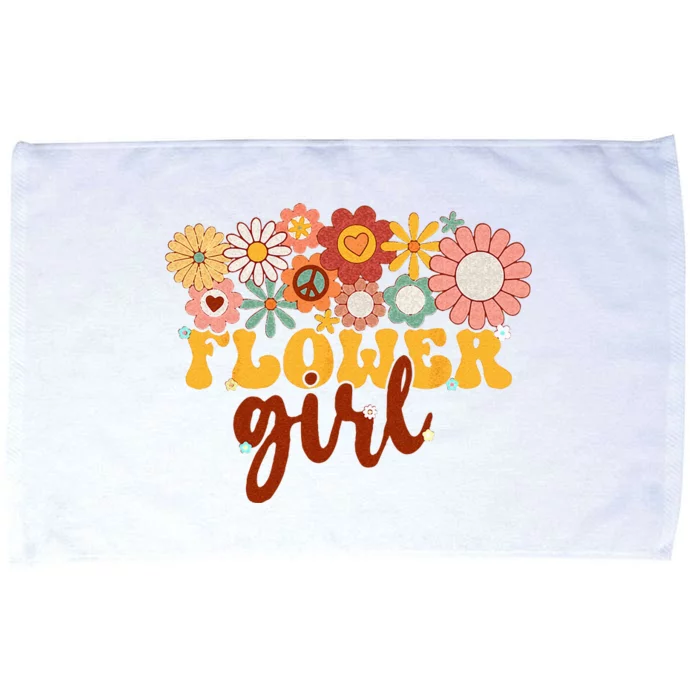 Retro Groovy Flower Girl A Bridesmaid Proposal Women Girl Microfiber Hand Towel