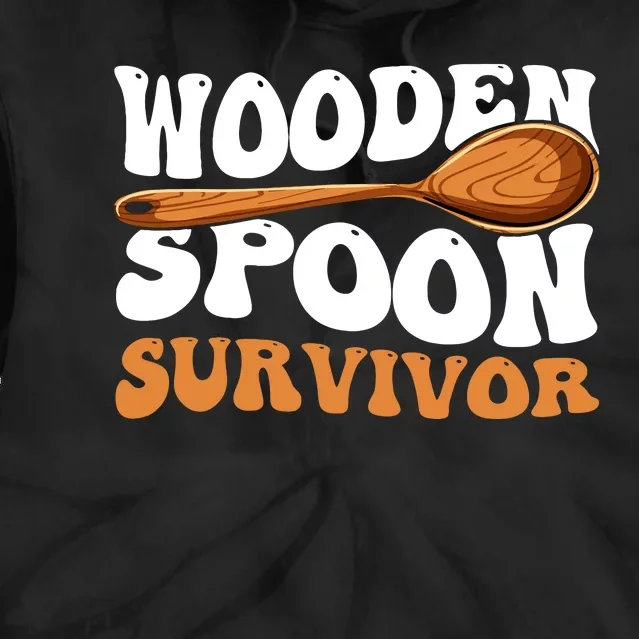 Retro Groovy Funny Wooden Spoon Survivor Tie Dye Hoodie