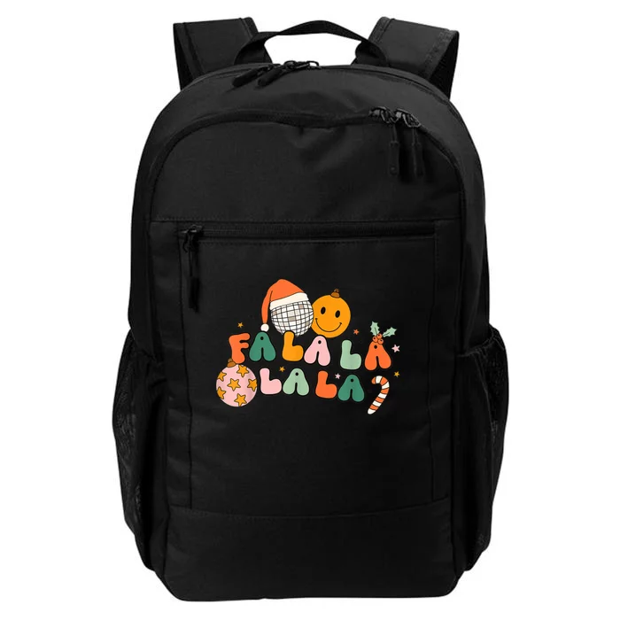 Retro Groovy Fa La La Christmas Cute Santa Hat Xmas Lights Daily Commute Backpack