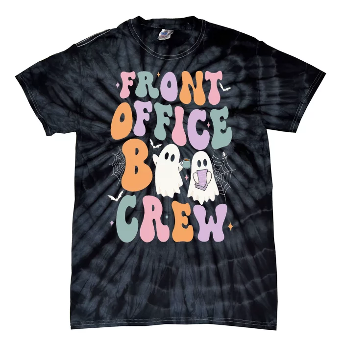 Retro Groovy Front Office Boo Crew Ghost Halloween Costume Tie-Dye T-Shirt