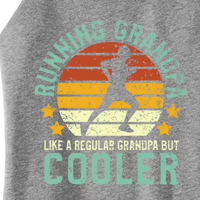 Running Grandpa Funny Grandfather 5k Marathon Runner Gift Women’s Perfect Tri Rocker Tank