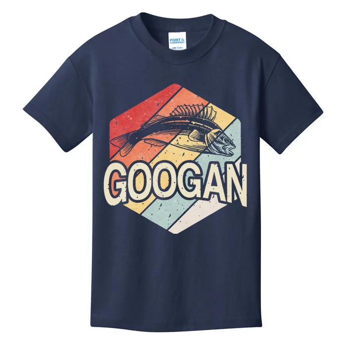 Retro Googan Fish Fishing Vintage Sunset Funny Fisherman Fan Kids T-Shirt