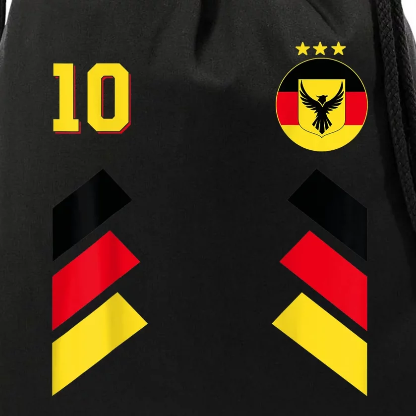 Retro10 German Football Germany Soccer Germany Flag Drawstring Bag