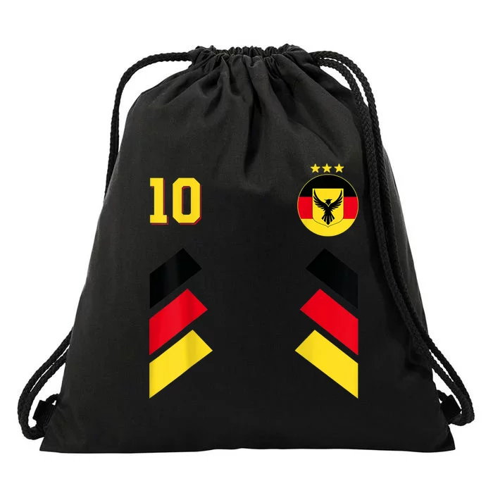 Retro10 German Football Germany Soccer Germany Flag Drawstring Bag