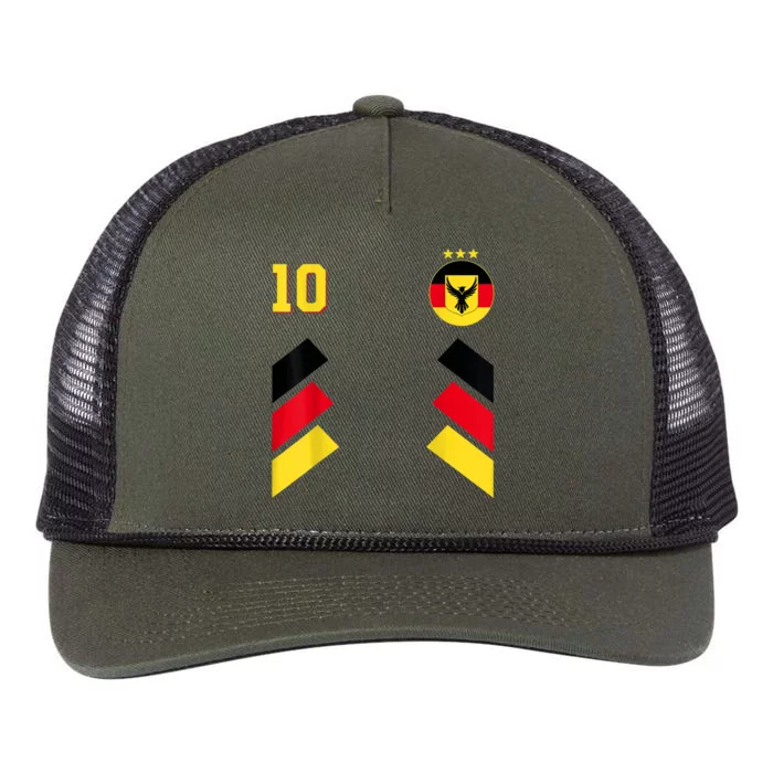 Retro10 German Football Germany Soccer Germany Flag Retro Rope Trucker Hat Cap