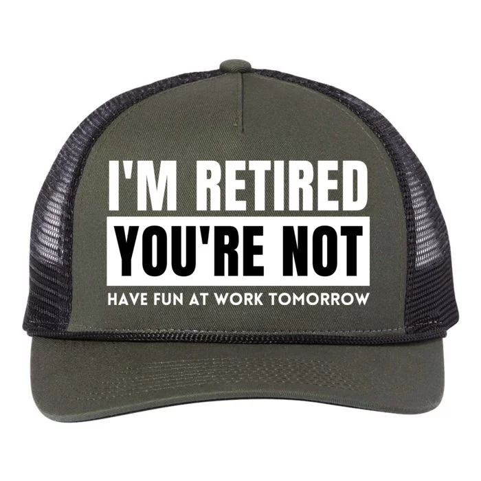 Retirement Gift For Retired Retirement Gift Funny Retirement Retro Rope Trucker Hat Cap