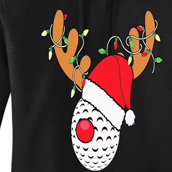 Reindeer Golf Funny Christmas Gifts Golf Clubs Women's Pullover Hoodie