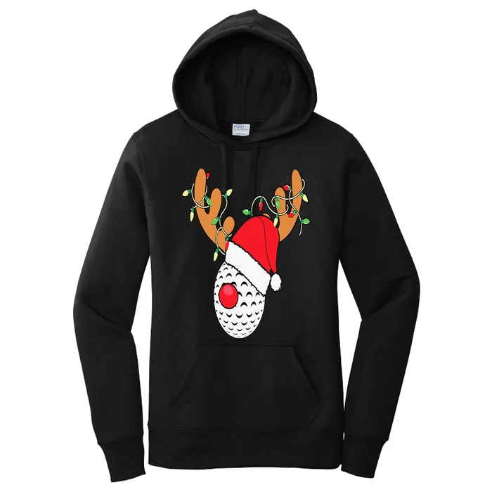 Reindeer Golf Funny Christmas Gifts Golf Clubs Women's Pullover Hoodie