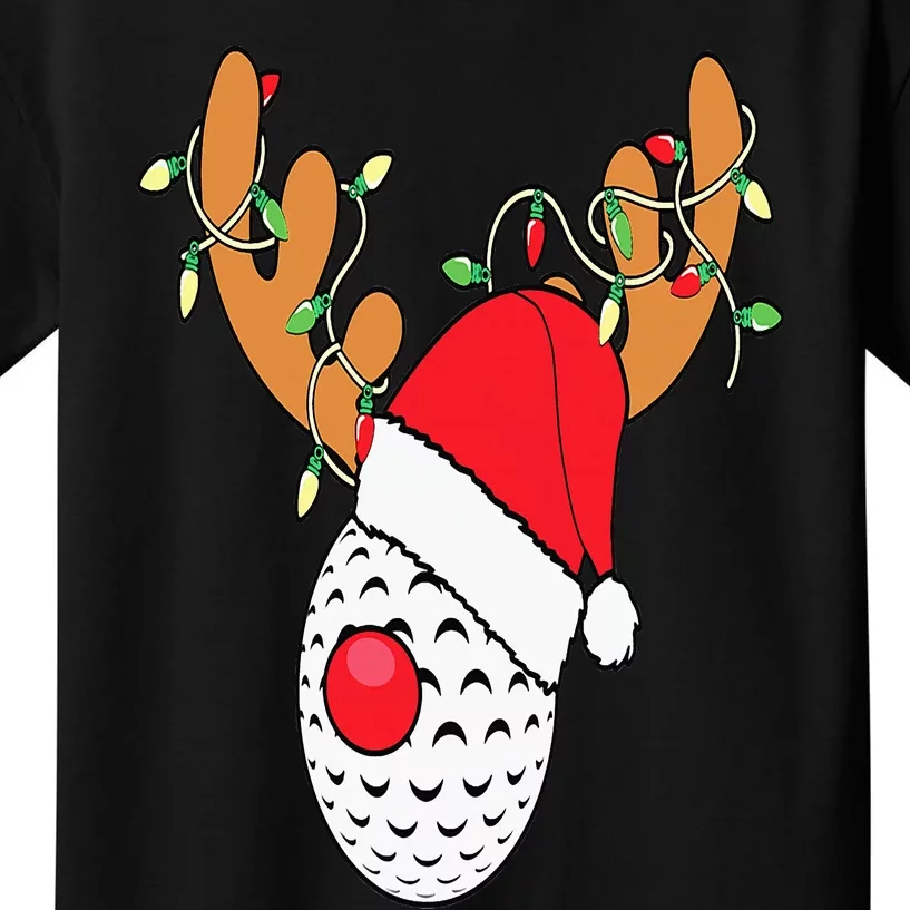 Reindeer Golf Funny Christmas Gifts Golf Clubs Kids T-Shirt