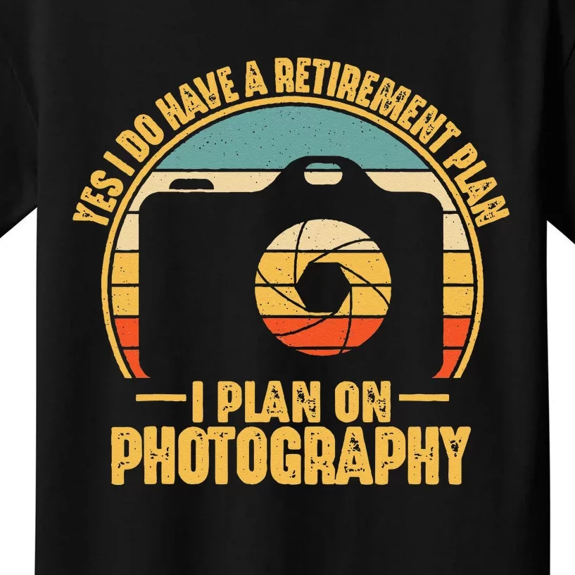 Retirement Gifts For Photographers Funny Photography Kids T-Shirt