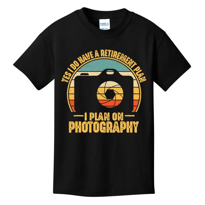 Retirement Gifts For Photographers Funny Photography Kids T-Shirt