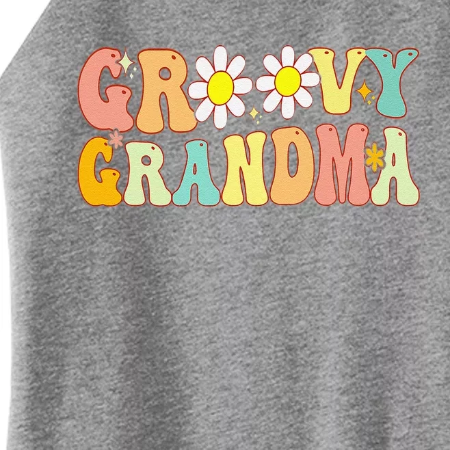 Retro Groovy Grandma Birthday Matching Family Mother's Day Women’s Perfect Tri Rocker Tank