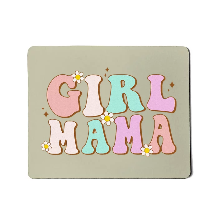 Retro Groovy Girl Mama Funny MotherS Day For Mom Of Girl Mousepad