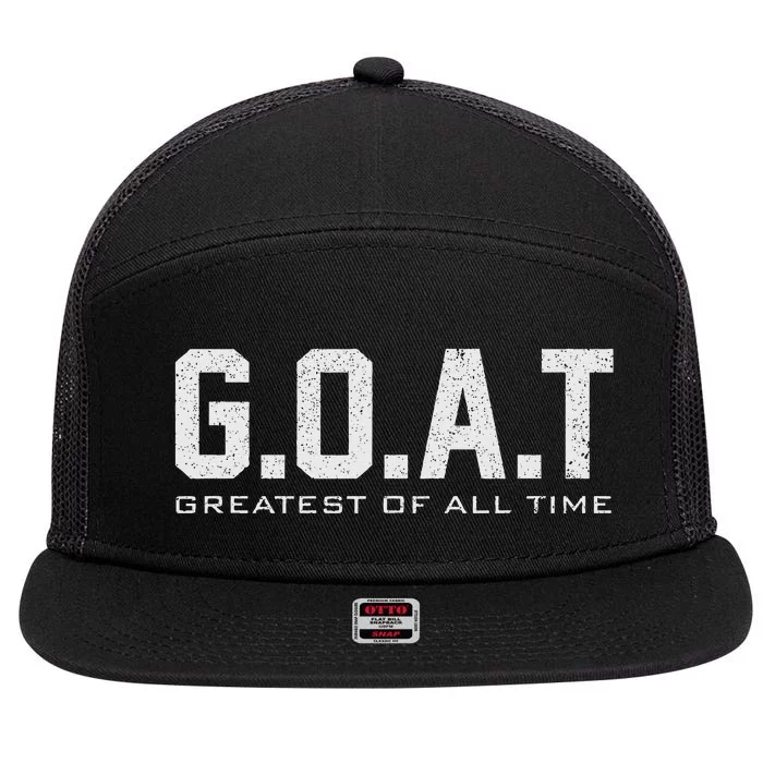 retro GOAT Greatest of All Time G.O.A.T 7 Panel Mesh Trucker Snapback Hat