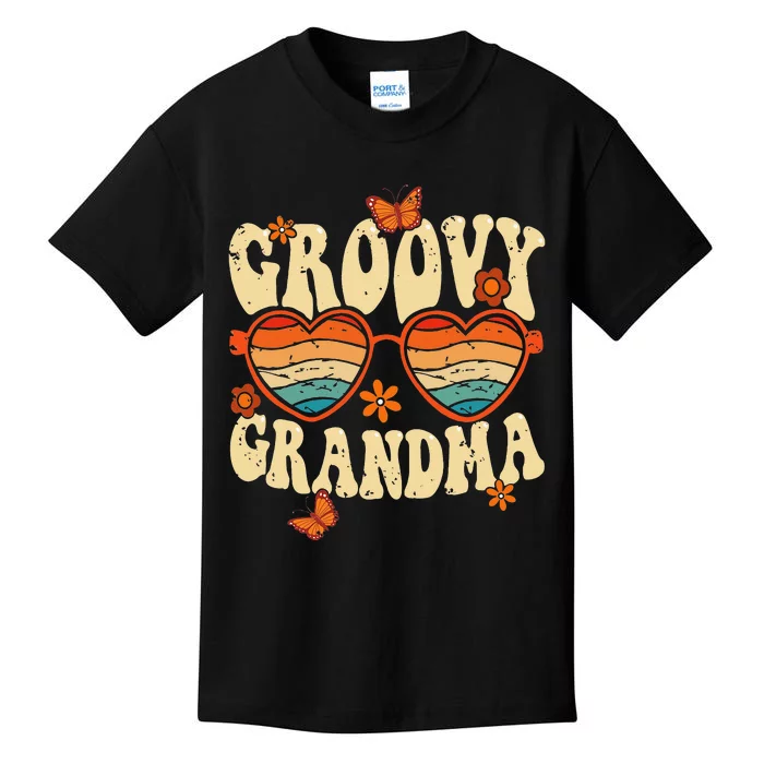 Retro Groovy Grandma 70s Aesthetic 1970's Mother's Day Kids T-Shirt