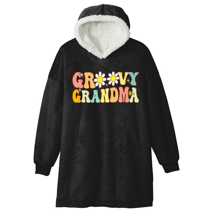 Retro Groovy Grandma Birthday Matching Family Mother's Day Hooded Wearable Blanket