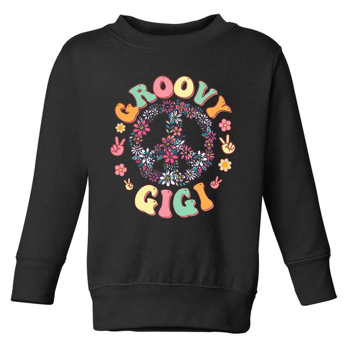 Retro Groovy Gigi And Vintage Family Retro Gigi Birthday Toddler Sweatshirt