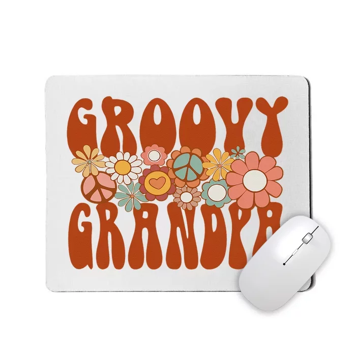 Retro Groovy Grandpa Matching Family 1st Birthday Party Mousepad