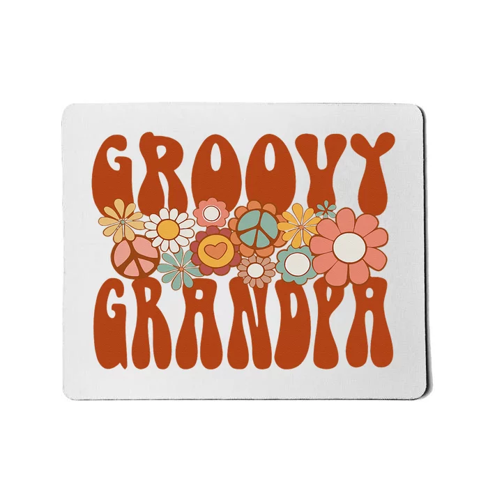 Retro Groovy Grandpa Matching Family 1st Birthday Party Mousepad