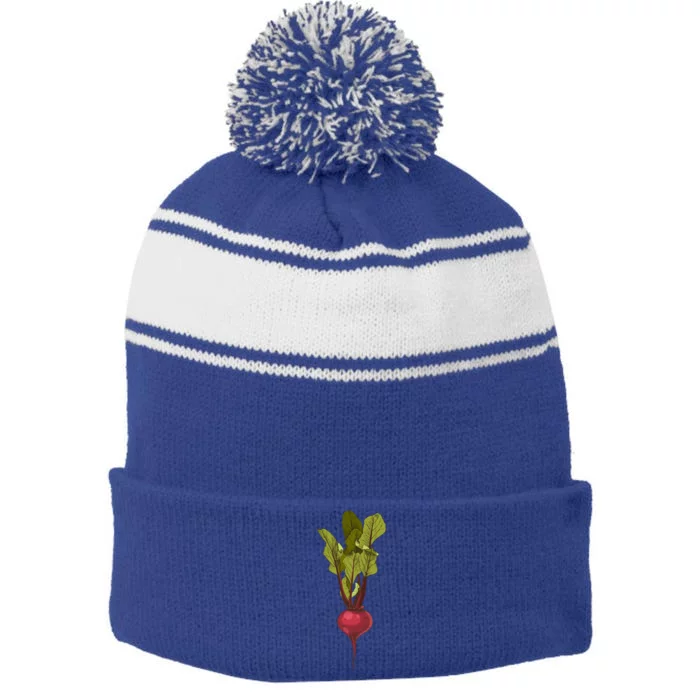 Radish Gardeners Garden Gift Stripe Pom Pom Beanie