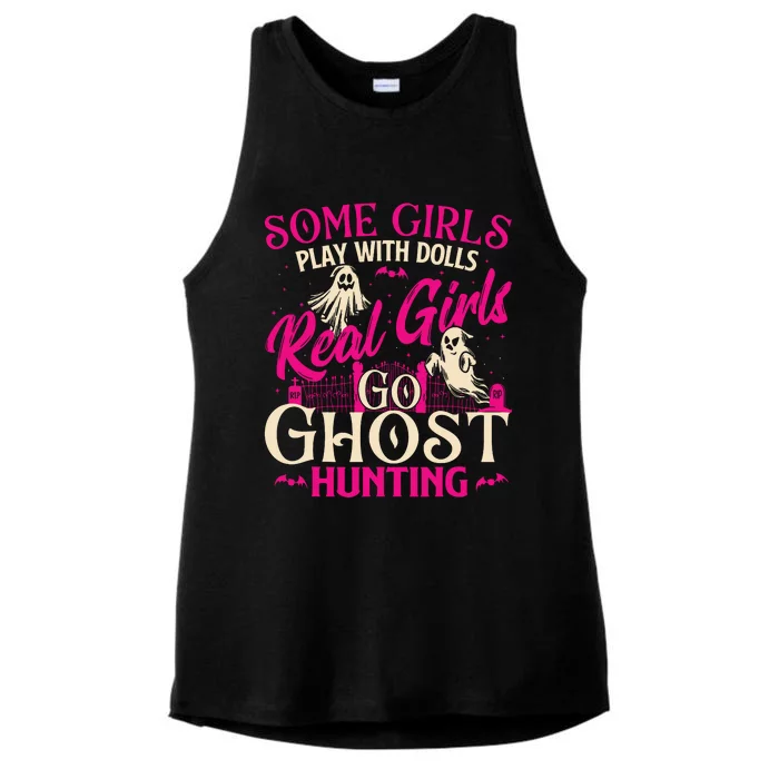 Real Girl Go Ghost Hunting Ghosts Paranormal Researcher Ladies Tri-Blend Wicking Tank