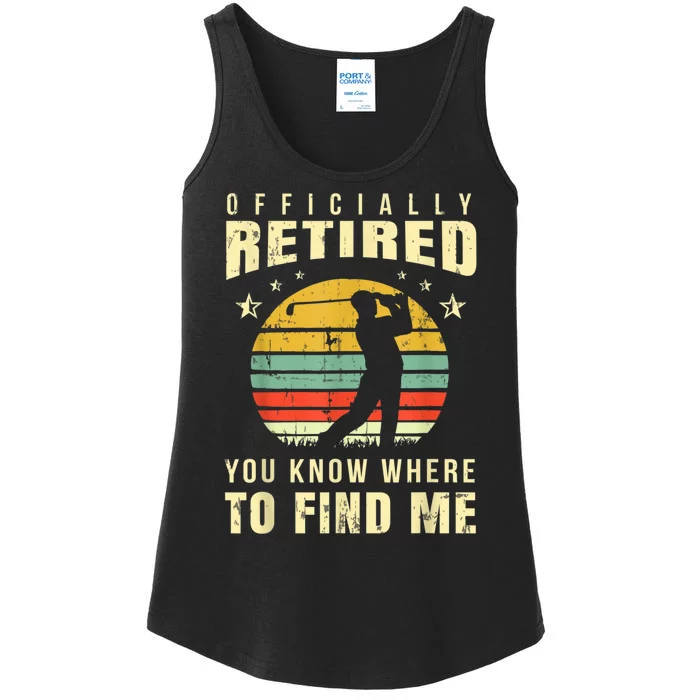 Retired Golf Gift Retirement Party Retiring Golfing Golfer Ladies Essential Tank