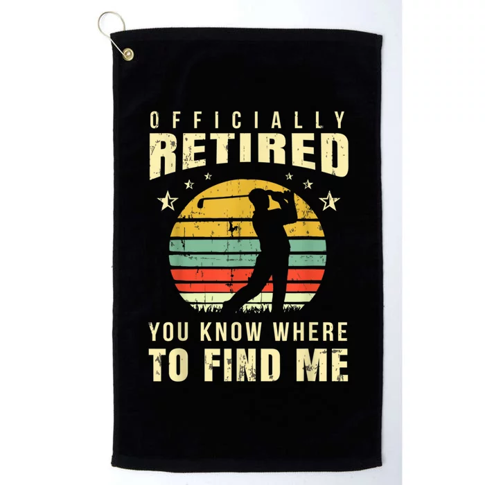 Retired Golf Gift Retirement Party Retiring Golfing Golfer Platinum Collection Golf Towel