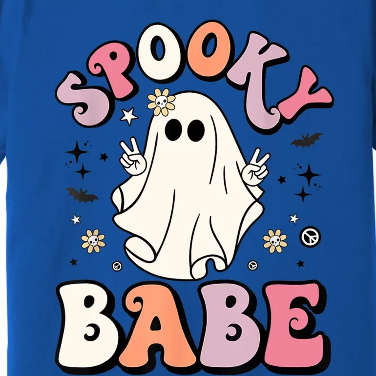 Retro Groovy Ghost Boo Stay Spooky Babe Halloween Costume Gift Premium T-Shirt