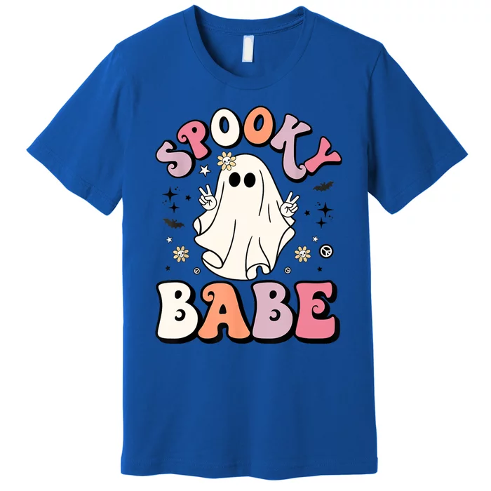 Retro Groovy Ghost Boo Stay Spooky Babe Halloween Costume Gift Premium T-Shirt